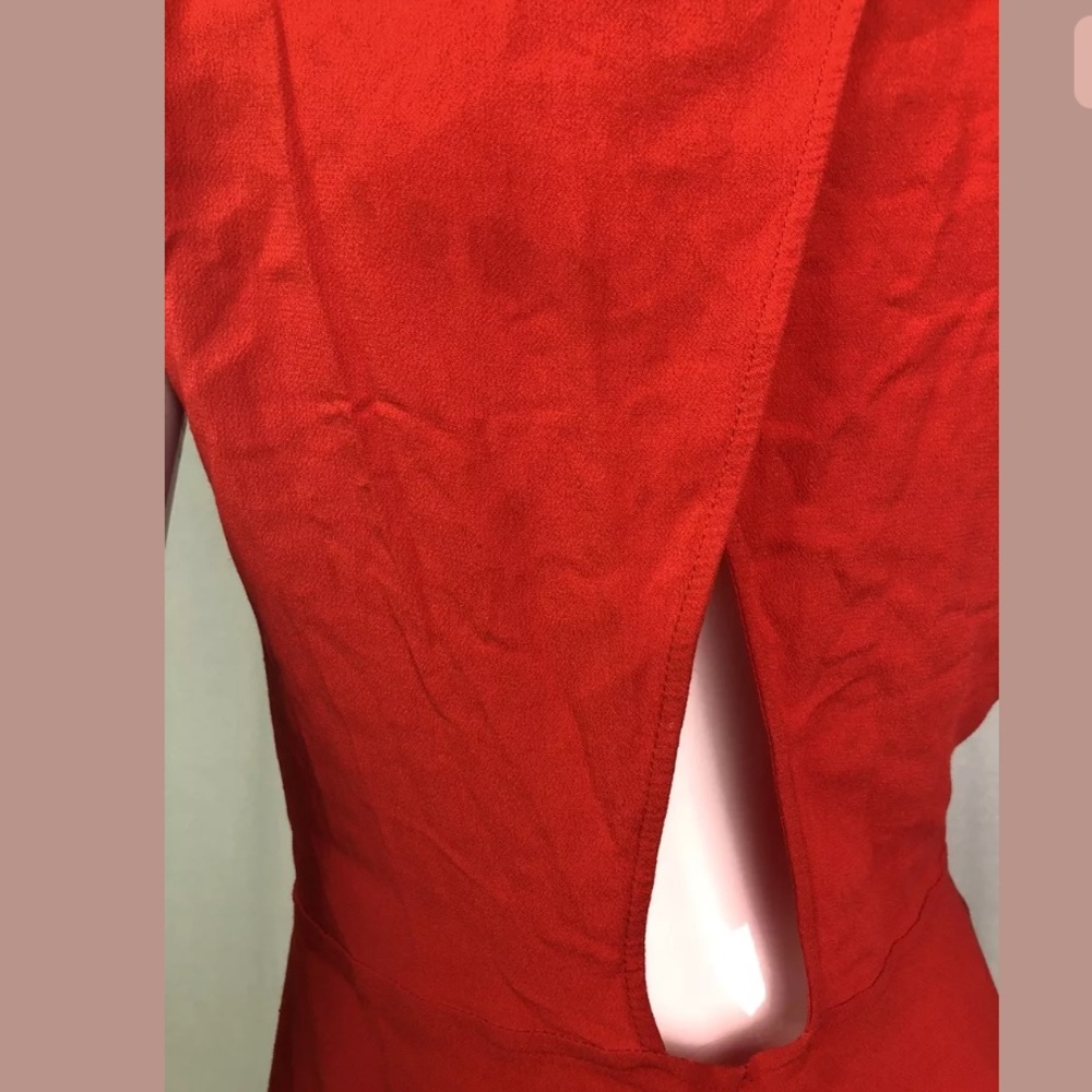 Zara Basic Collection Small Open Back Red Romper - image 7